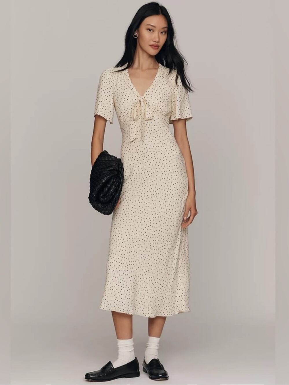 Reformation Tyra Dress in Salt & Pepper 10